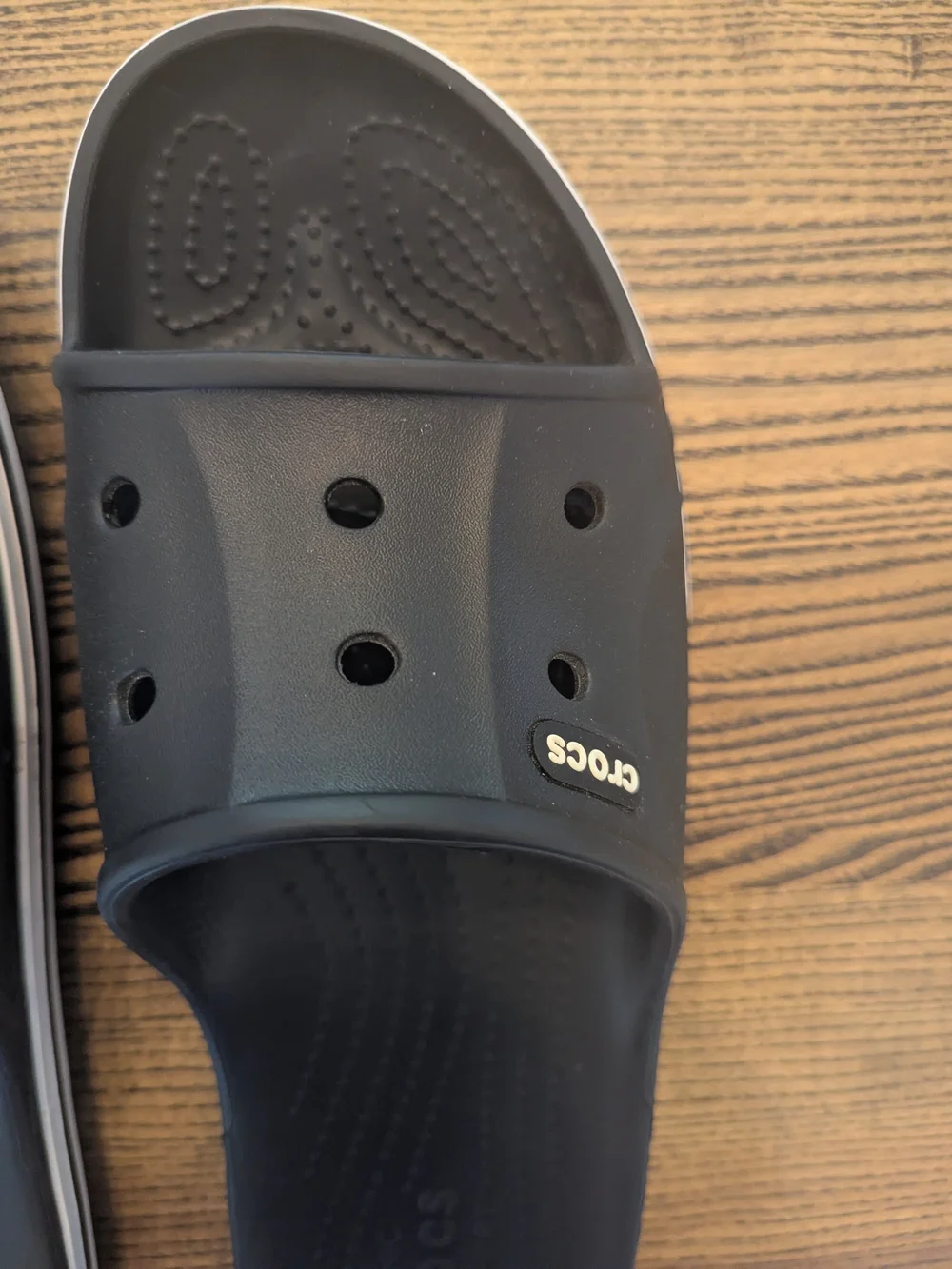 EUC Crocs Mens 13 Bayaband Slide Sandals Black White